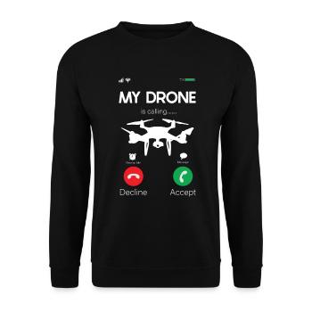 Drone - Sweat-shirt Unisexe - noir - Devant - Alina (178cm) & Michal (187cm)