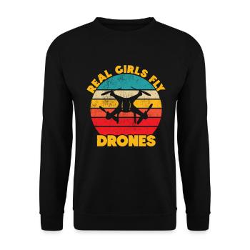 Drone - Sweat-shirt Unisexe - noir - Devant - Alina (178cm) & Michal (187cm)