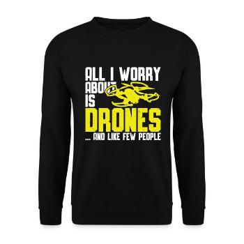 Drone - Sweat-shirt Unisexe - noir - Devant - Alina (178cm) & Michal (187cm)