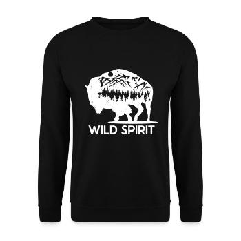 Bison - Sweat-shirt Unisexe - noir - Devant - Alina (178cm) & Michal (187cm)