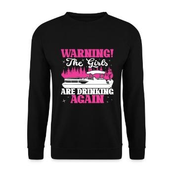 Pontoon Queen -Boat Pontoon -Women - Unisex Sweatshirt - black - Front - Alina (178cm) & Michal (187cm)