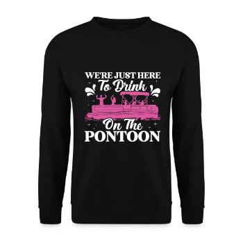 Pontoon Queen -Boat Pontoon -Women - Unisex Sweatshirt - black - Front - Alina (178cm) & Michal (187cm)
