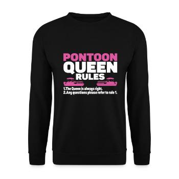 Pontoon Queen -Boat Pontoon -Women - Unisex Sweatshirt - black - Front - Alina (178cm) & Michal (187cm)
