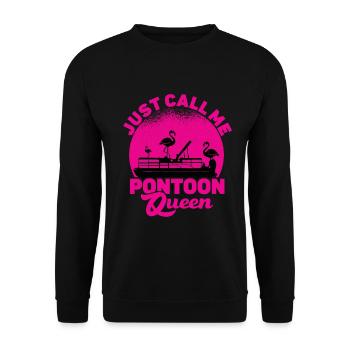 Pontoon Queen -Boat Pontoon -Women - Unisex Sweatshirt - black - Front - Alina (178cm) & Michal (187cm)