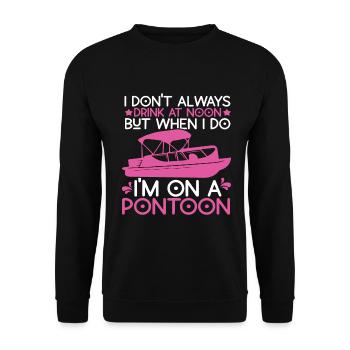 Pontoon Queen -Boat Pontoon -Women - Unisex Sweatshirt - black - Front - Alina (178cm) & Michal (187cm)