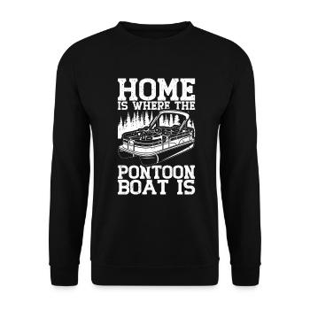 Pontoon Queen -Boat Pontoon -Women - Unisex Sweatshirt - black - Front - Alina (178cm) & Michal (187cm)