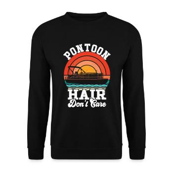 Pontoon Queen Boat Pontoon Women - Unisex Sweatshirt - black - Front - Alina (178cm) & Michal (187cm)