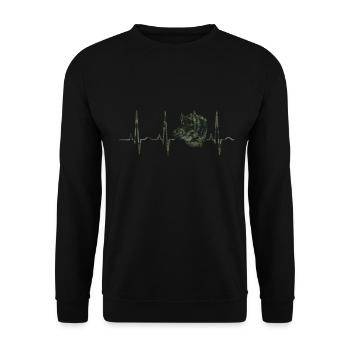 Schweinejagd Jäger Schweinejagd - Unisex Pullover - Schwarz - Vorne - Alina (178cm) & Michal (187cm)