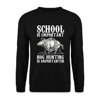 Schweinejagd Jäger Schweinejagd - Unisex Pullover - Schwarz - Vorne - Alina (178cm) & Michal (187cm)
