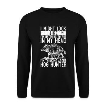 Schweinejagd Jäger Schweinejagd - Unisex Pullover - Schwarz - Vorne - Alina (178cm) & Michal (187cm)