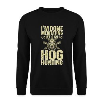 Schweinejagd Jäger Schweinejagd - Unisex Pullover - Schwarz - Vorne - Alina (178cm) & Michal (187cm)