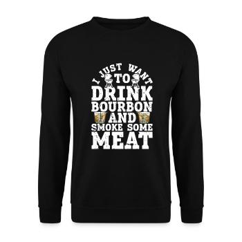 Bourbon-Smoker-Grillwhisky - Unisex Pullover - Schwarz - Vorne - Alina (178cm) & Michal (187cm)