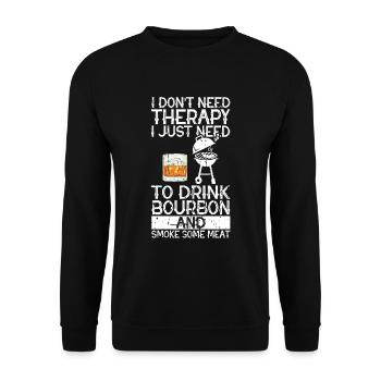 Bourbon-Smoker-Grillwhisky - Unisex Pullover - Schwarz - Vorne - Alina (178cm) & Michal (187cm)