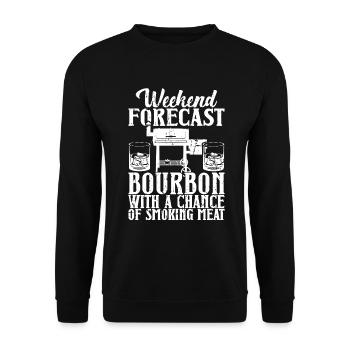 Bourbon-Smoker-Grillwhisky - Unisex Pullover - Schwarz - Vorne - Alina (178cm) & Michal (187cm)