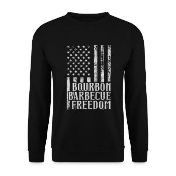 Bourbon-Smoker-Grillwhisky - Unisex Pullover - Schwarz - Vorne - Alina (178cm) & Michal (187cm)