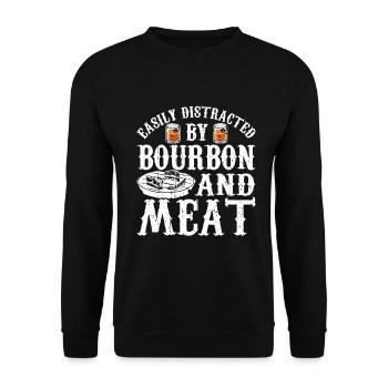 Bourbon-Smoker-Grillwhisky - Unisex Pullover - Schwarz - Vorne - Alina (178cm) & Michal (187cm)