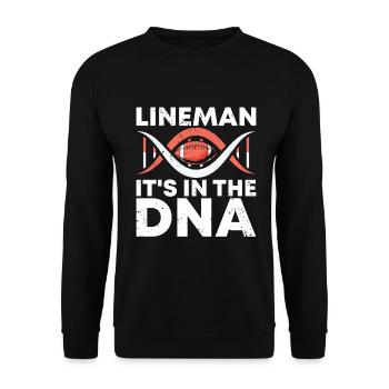 Lineman Football Player Offensive Defensive - Unisex Pullover - Schwarz - Vorne - Alina (178cm) & Michal (187cm)