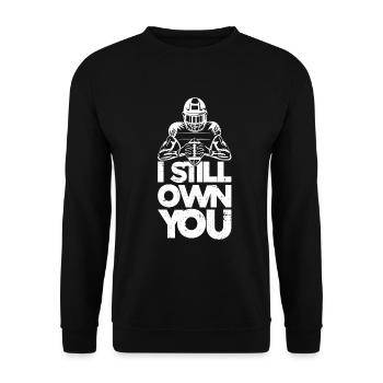 Lineman Football Player Offensive Defensive - Unisex Pullover - Schwarz - Vorne - Alina (178cm) & Michal (187cm)