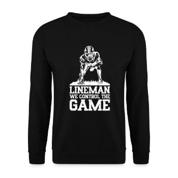Lineman Football Player Offensive Defensive - Unisex Pullover - Schwarz - Vorne - Alina (178cm) & Michal (187cm)
