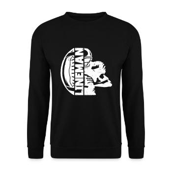 Lineman Football Player Offensive Defensive - Unisex Pullover - Schwarz - Vorne - Alina (178cm) & Michal (187cm)