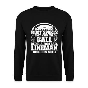 Lineman Football Player Offensive Defensive - Unisex Pullover - Schwarz - Vorne - Alina (178cm) & Michal (187cm)
