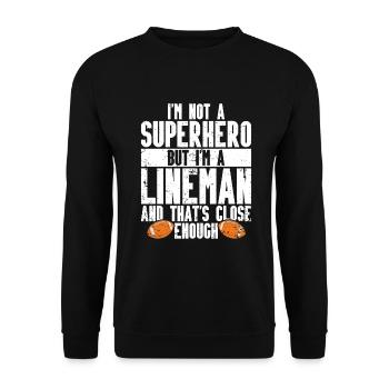Lineman Football Player Offensive Defensive - Unisex Pullover - Schwarz - Vorne - Alina (178cm) & Michal (187cm)