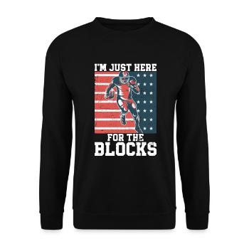 Lineman Football Player Offensive Defensive - Unisex Pullover - Schwarz - Vorne - Alina (178cm) & Michal (187cm)