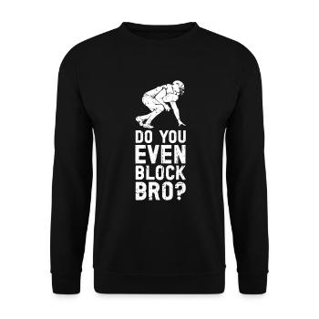 Lineman Football Player Offensive Defensive - Unisex Pullover - Schwarz - Vorne - Alina (178cm) & Michal (187cm)