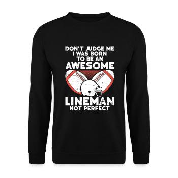 Lineman Football Player Offensive Defensive - Unisex Pullover - Schwarz - Vorne - Alina (178cm) & Michal (187cm)