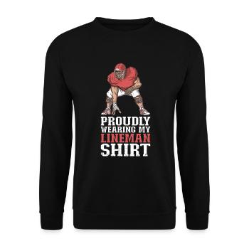 Lineman Football Player Offensive Defensive - Unisex Pullover - Schwarz - Vorne - Alina (178cm) & Michal (187cm)