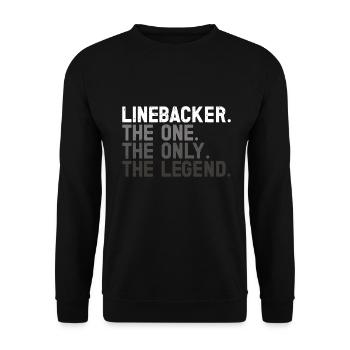 Lineman Football Player Offensive Defensive - Unisex Pullover - Schwarz - Vorne - Alina (178cm) & Michal (187cm)