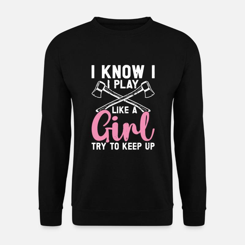 Axtwurf Axe Wurfspiel - Unisex Pullover - Schwarz