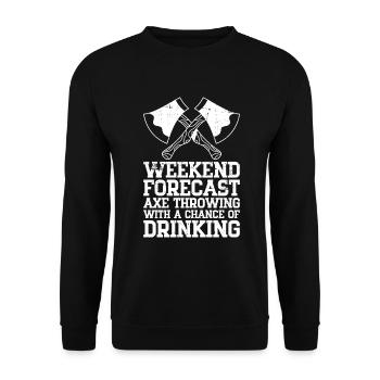 Axe Throw Axe Throwing Game - Unisex Sweatshirt - black - Front - Alina (178cm) & Michal (187cm)
