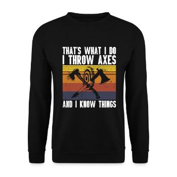 Jeu de lancer de hache - Sweat-shirt Unisexe - noir - Devant - Alina (178cm) & Michal (187cm)