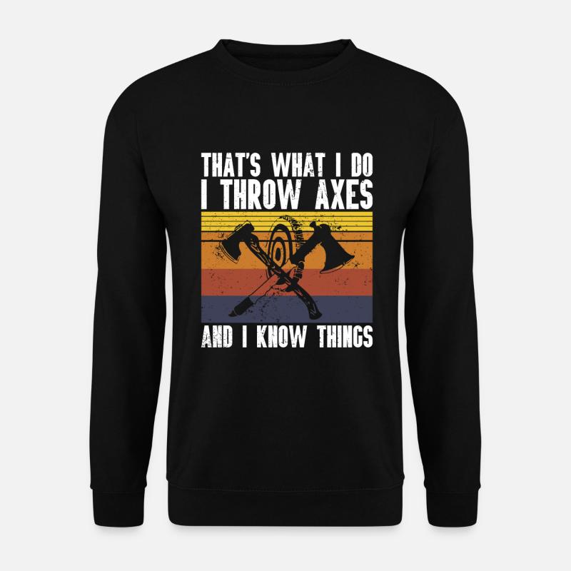Axtwurf Axe Wurfspiel - Unisex Pullover - Schwarz