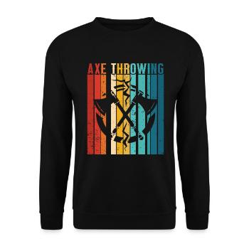 Axe Throw Axe Throwing Game - Unisex Sweatshirt - black - Front - Alina (178cm) & Michal (187cm)
