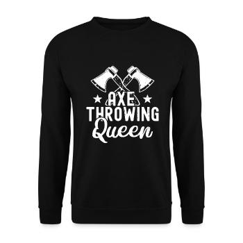 Axe Throw Axe Throwing Game - Unisex Sweatshirt - black - Front - Alina (178cm) & Michal (187cm)