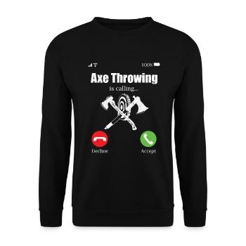 Jeu de lancer de hache - Sweat-shirt Unisexe - noir - Devant - Alina (178cm) & Michal (187cm)