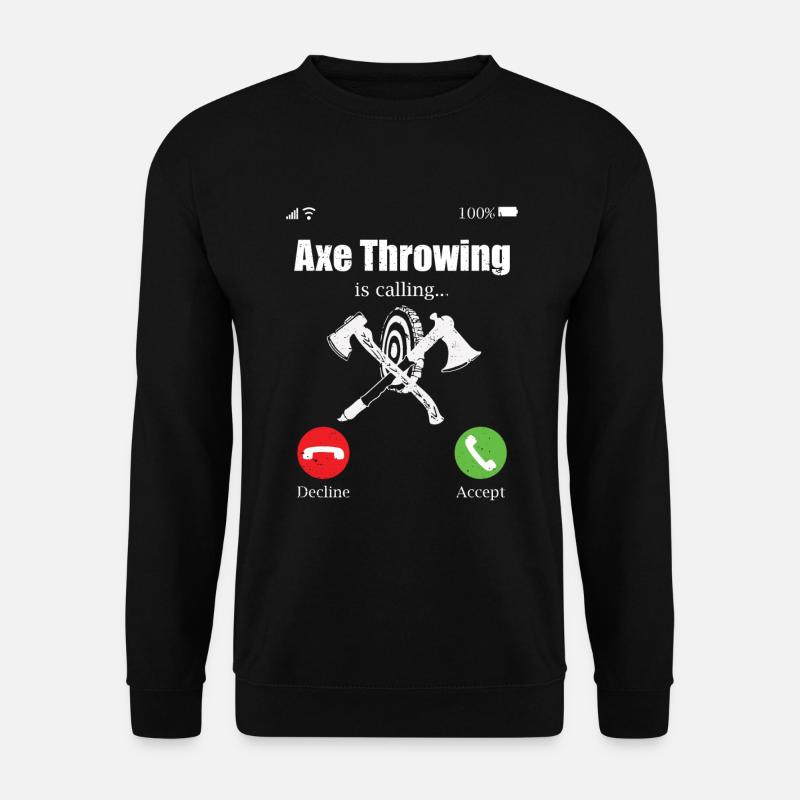 Axtwurf Axe Wurfspiel - Unisex Pullover - Schwarz
