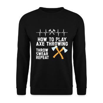 Axe Throw Axe Throwing Game - Unisex Sweatshirt - black - Front - Alina (178cm) & Michal (187cm)