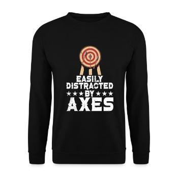 Jeu de lancer de hache - Sweat-shirt Unisexe - noir - Devant - Alina (178cm) & Michal (187cm)