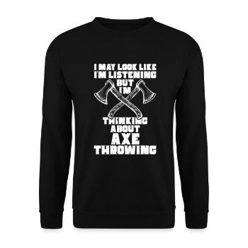Jeu de lancer de hache - Sweat-shirt Unisexe - noir - Devant - Alina (178cm) & Michal (187cm)