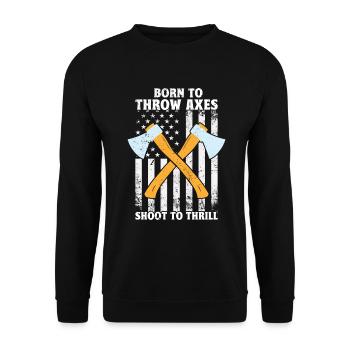 Jeu de lancer de hache - Sweat-shirt Unisexe - noir - Devant - Alina (178cm) & Michal (187cm)