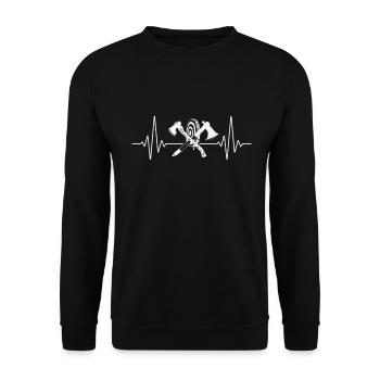 Axe Throw Axe Throwing Game - Unisex Sweatshirt - black - Front - Alina (178cm) & Michal (187cm)