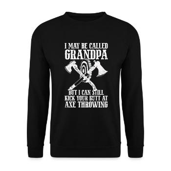 Axe Throw Axe Throwing Game - Unisex Sweatshirt - black - Front - Alina (178cm) & Michal (187cm)