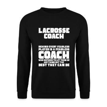 Lacrosse Coach Stick - Unisex Sweatshirt - black - Front - Alina (178cm) & Michal (187cm)