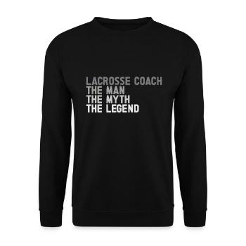 Lacrosse Coach Stick - Unisex Sweatshirt - black - Front - Alina (178cm) & Michal (187cm)