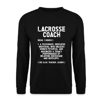 Lacrosse Coach Stick - Unisex Sweatshirt - black - Front - Alina (178cm) & Michal (187cm)