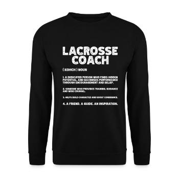 Lacrosse Coach Stick - Unisex Sweatshirt - black - Front - Alina (178cm) & Michal (187cm)