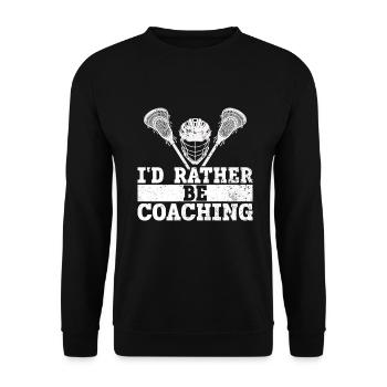 Lacrosse Coach Stick - Unisex Sweatshirt - black - Front - Alina (178cm) & Michal (187cm)